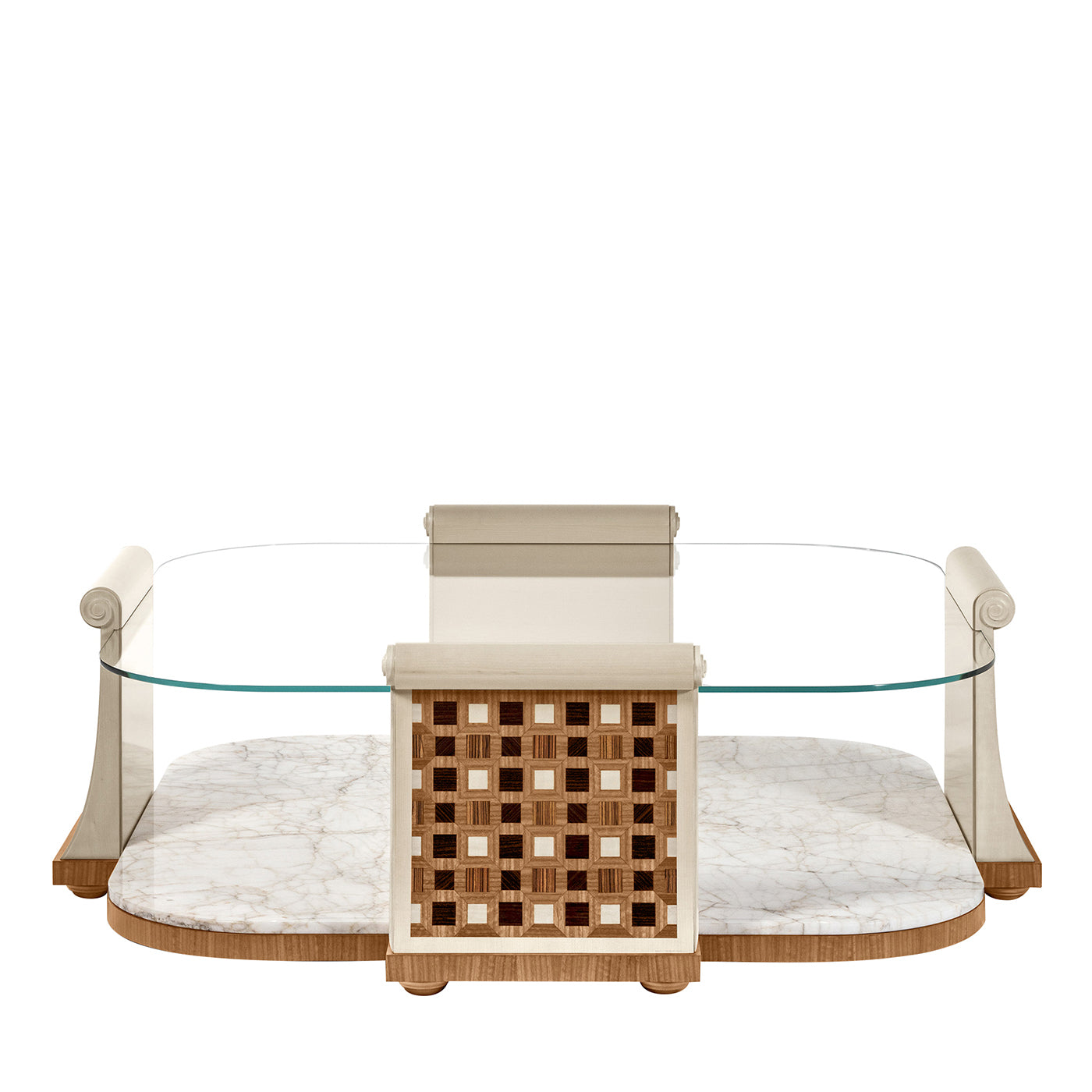 Square Marble and Crystal Coffee Table - Main view