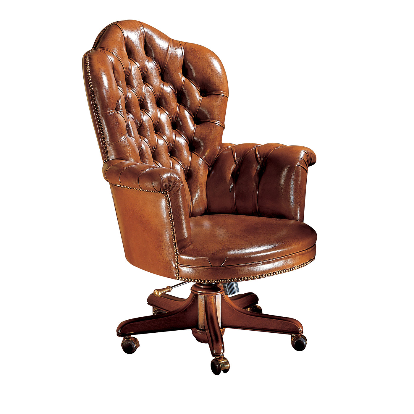 Brown Tall Leather Armchair - Main view