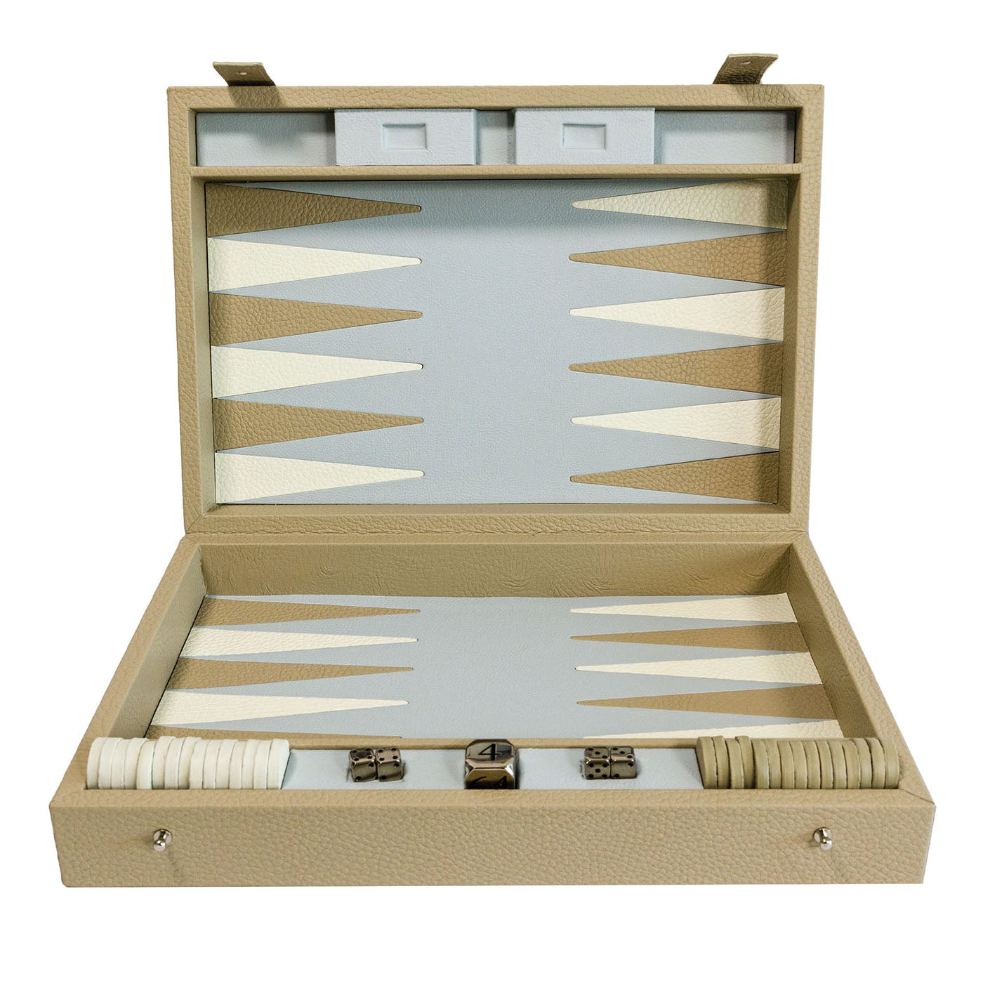 Boîte de jeu de backgammon beige - Vue principale