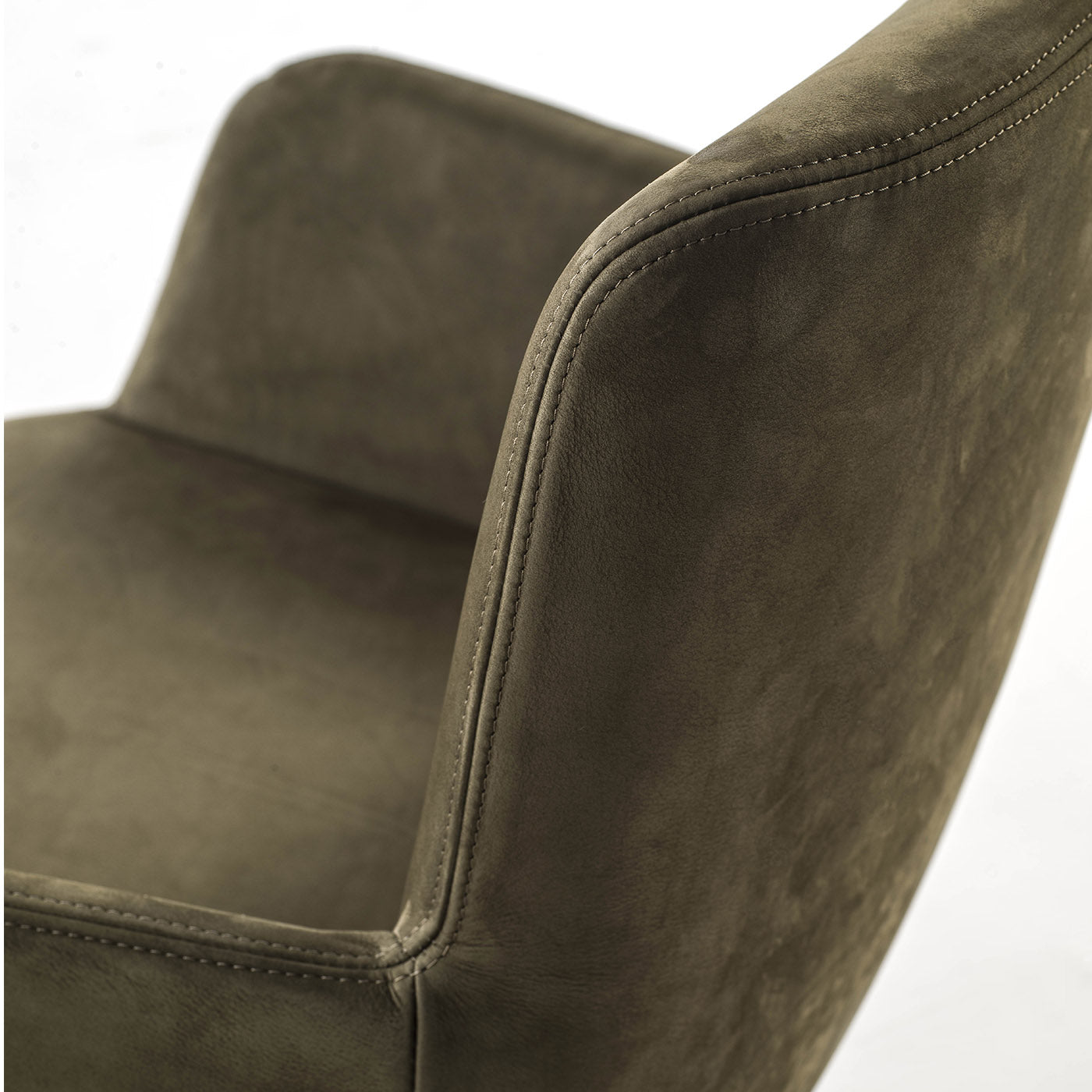Materia Soft Swivel Sage-Green Chair With Armrests by Claudio Bellini - Alternative view 2
