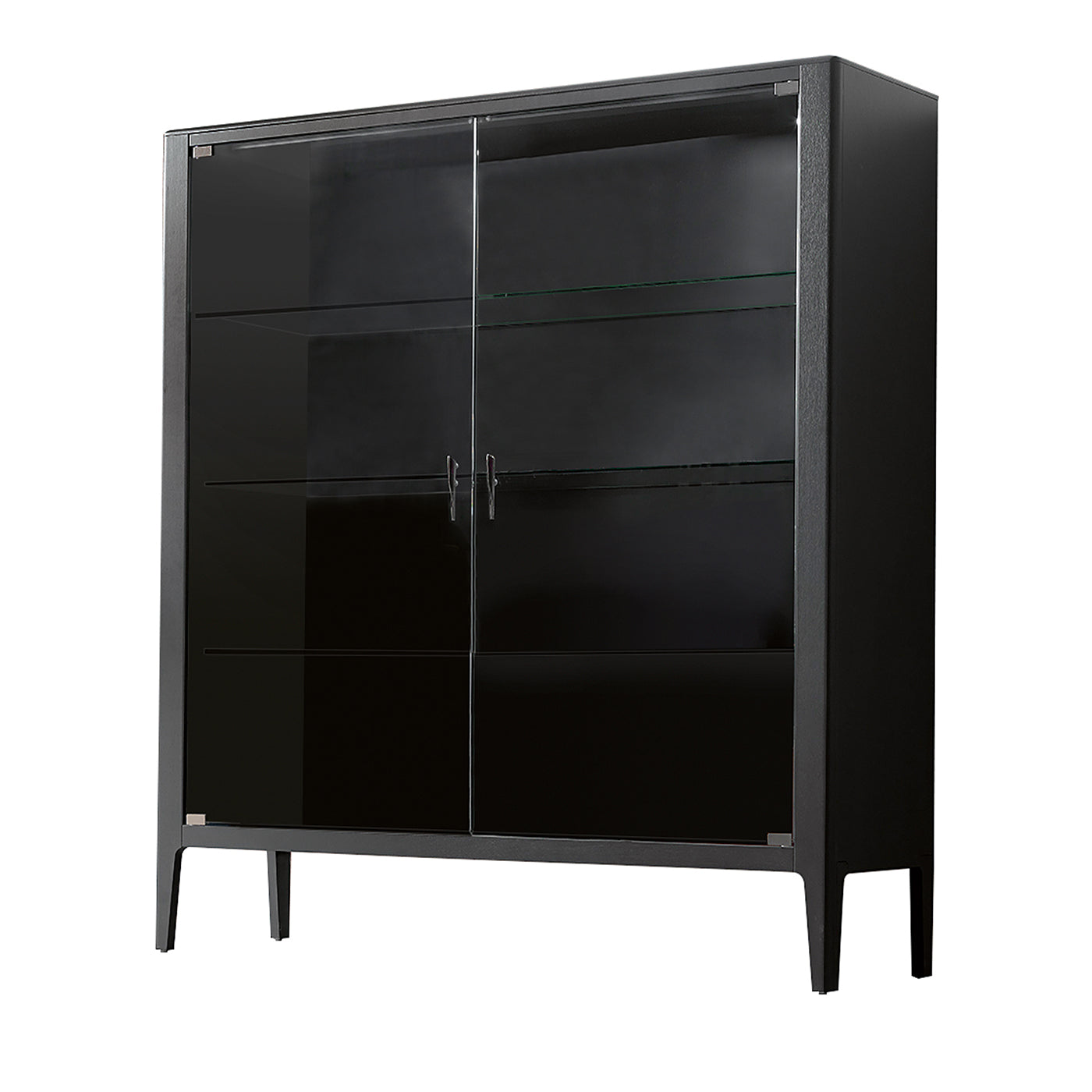 Domino 2-Door Anthracite Walnut Display Cabinet  - Main view