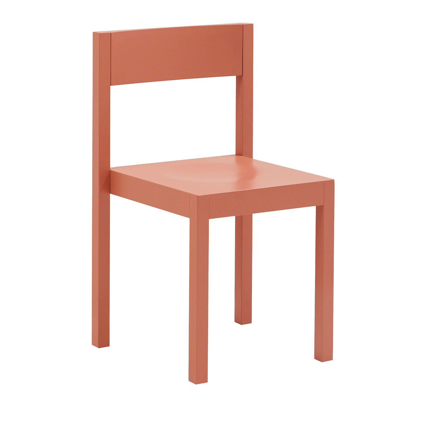 Archetype-A 830 Red-beige Lacquered Beech Chair by Alessiani - Main view