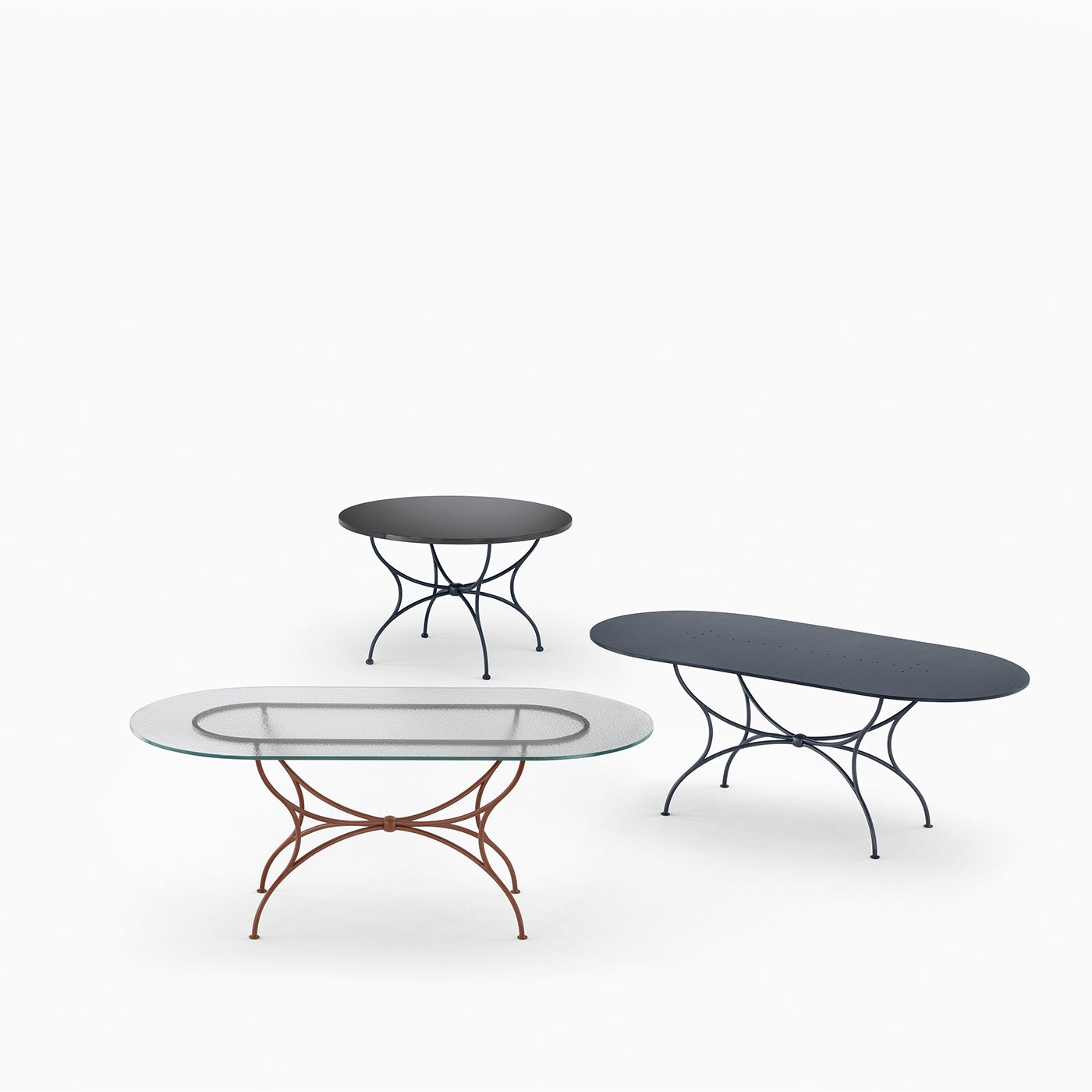Solivo Table ovale en fer forgé gris - Vue alternative 1
