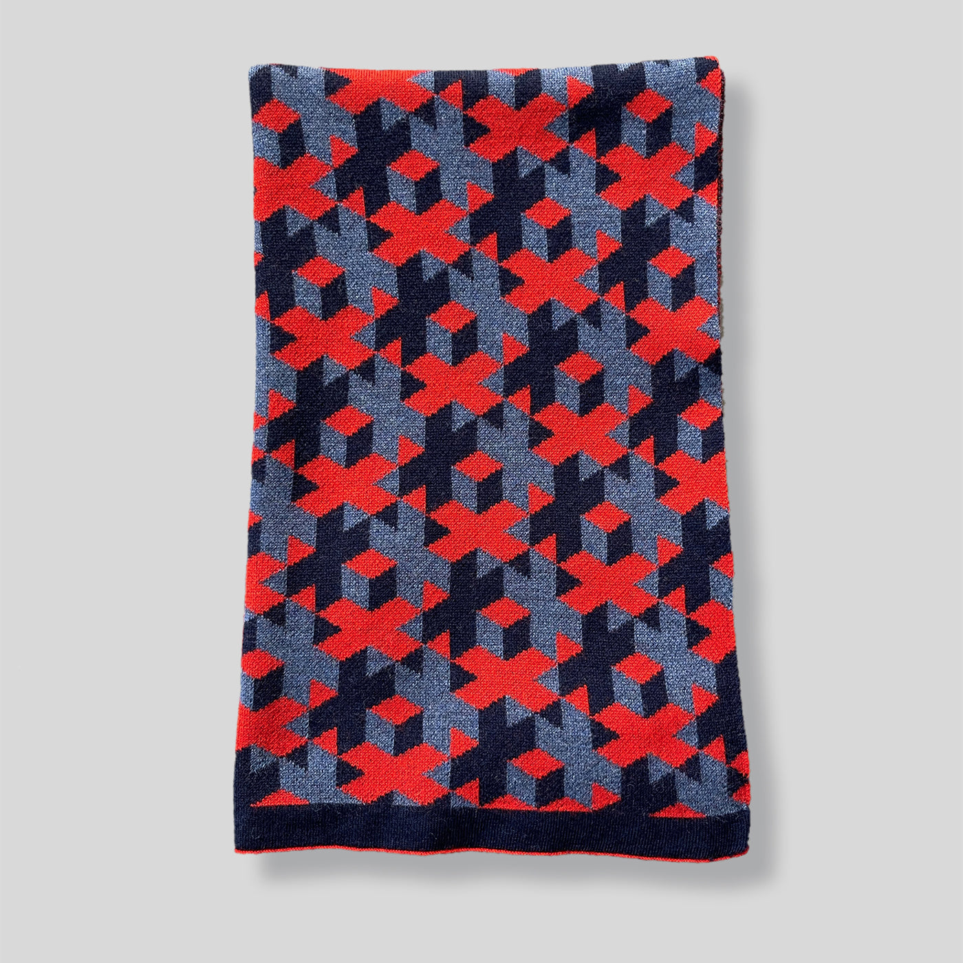 Plaid Lana 01 Patterned Red & Gray Blanket by Giulio Iacchetti - Alternative view 1