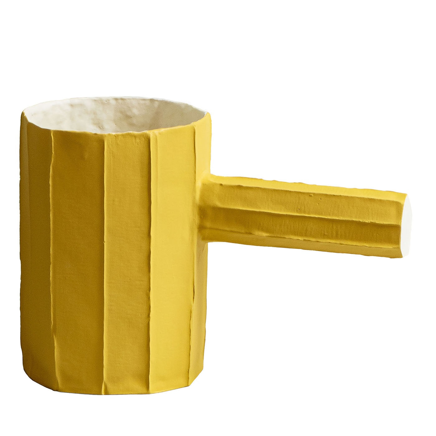 Pino Bis Petit vase en céramique jaune - Vue principale