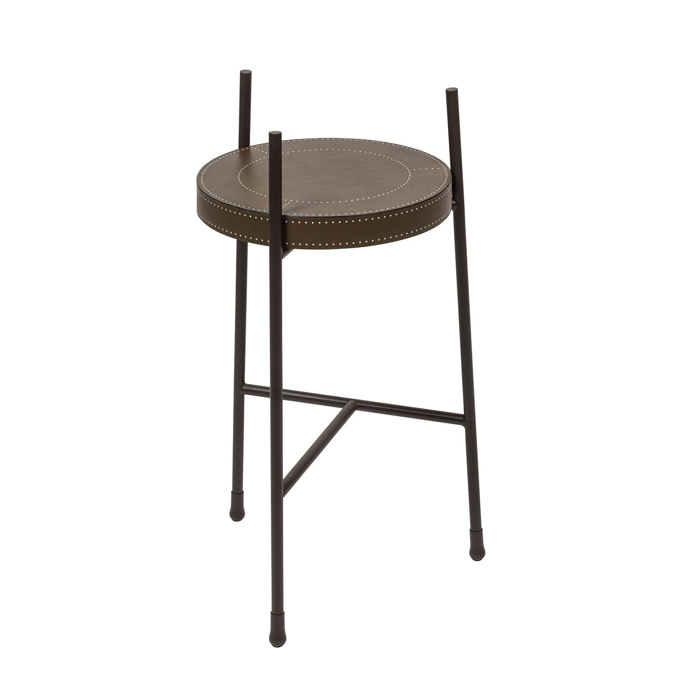 Oblivion Small Brown Leather Side Table - Alternative view 1