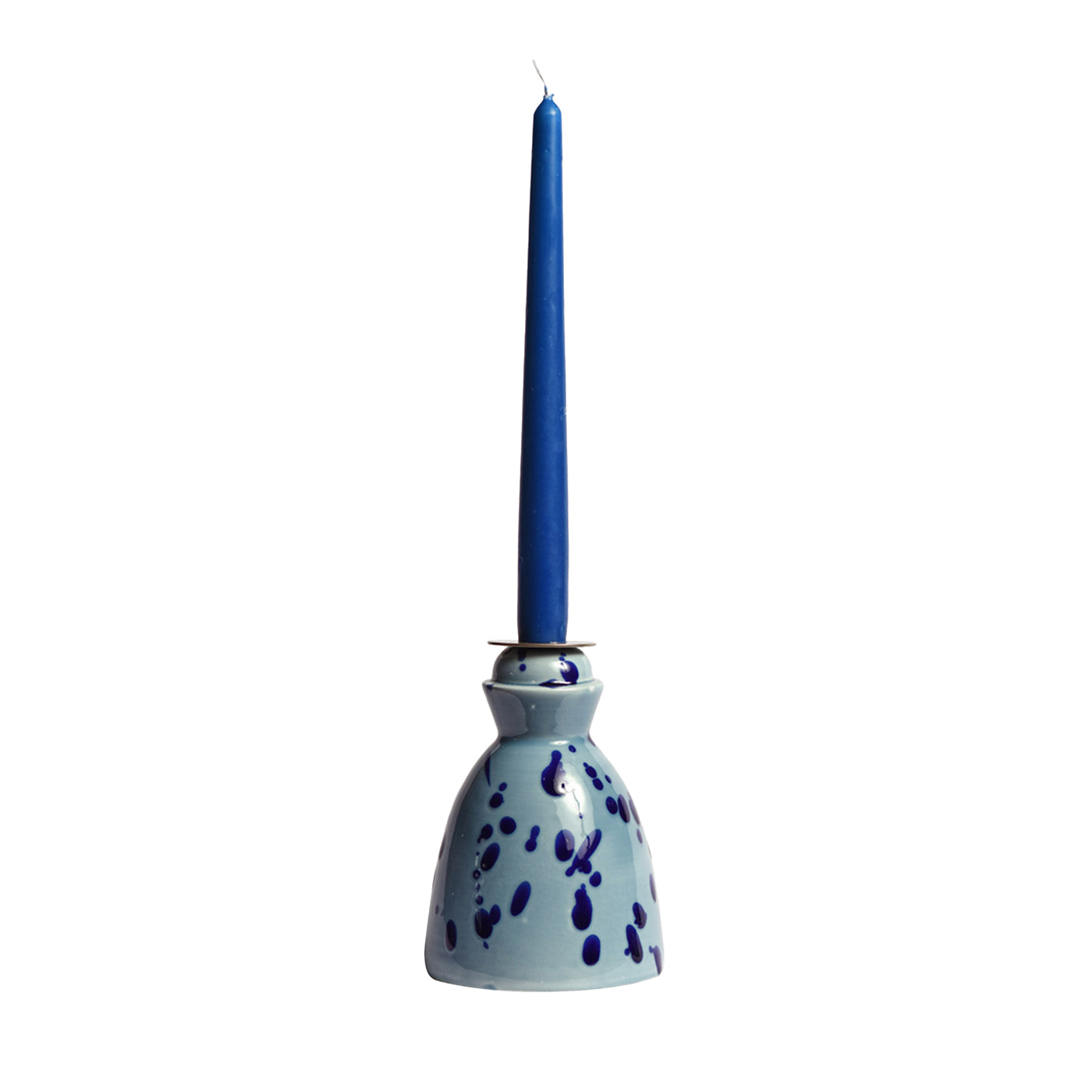 Candelero de cerámica azul con 4 velas perfumadas - Vista principal