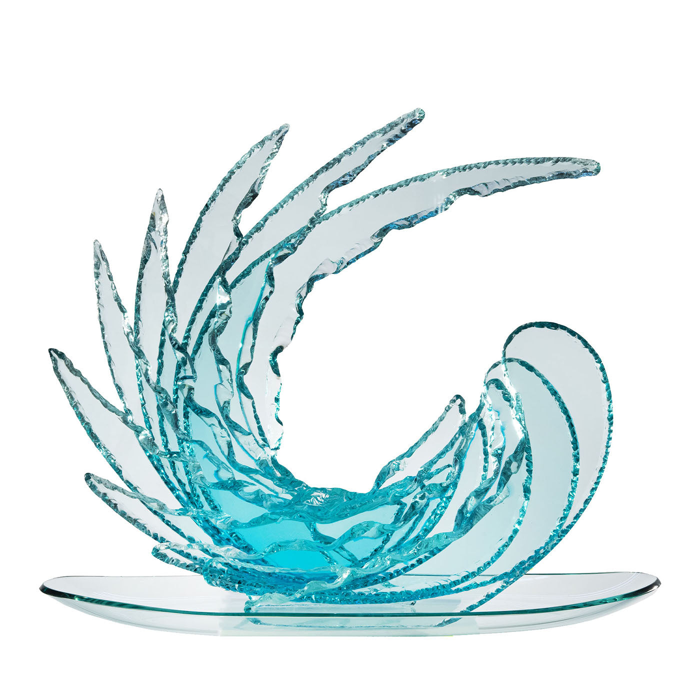 Wave Crystal Aquamarine Sculpture  - Main view