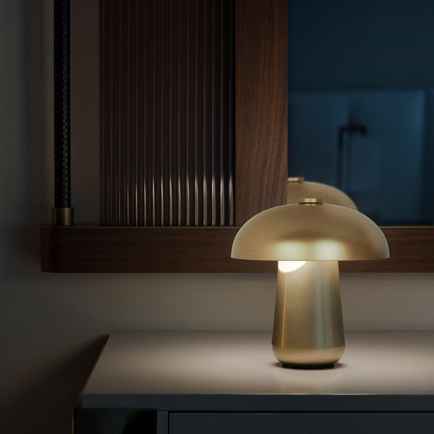 Ongo Rechargeable Satin Golden Table Lamp by Jessica Corr - Alternative view 1
