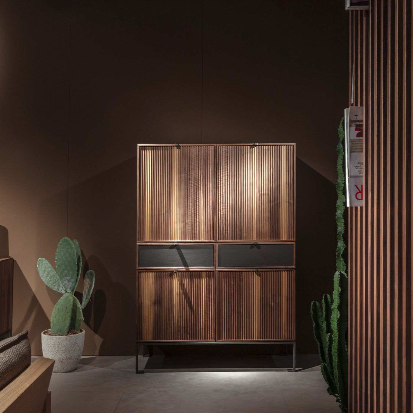 Melody L Canaletto Walnut Wood Storage Cabinet - Alternative view 5