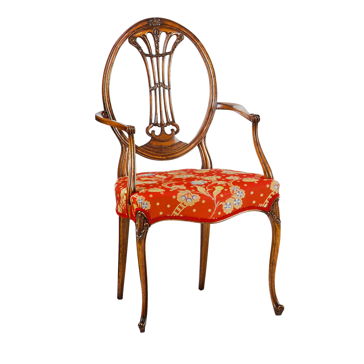 Hepplewhite-Style Red-Cushion Chair #1 - Alternative view 1