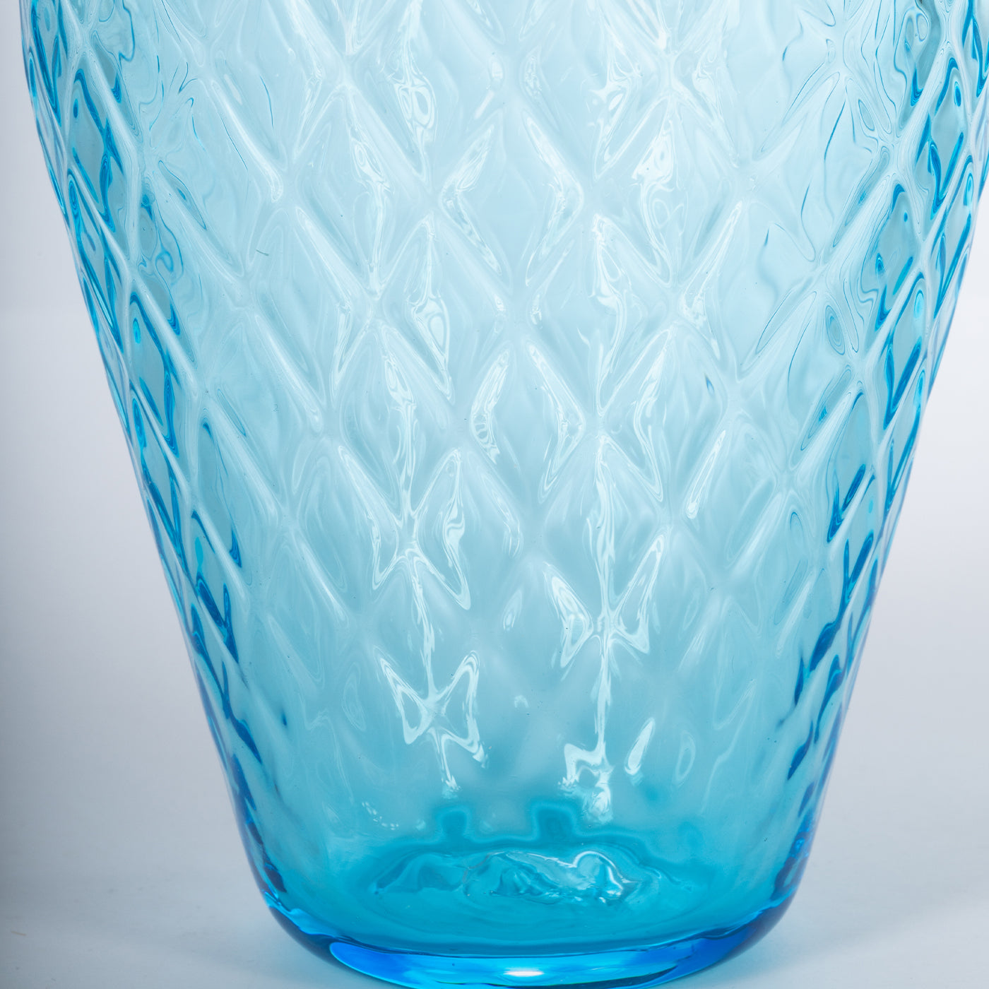1950 Large Balloton Light-Blue Vase with Burgundy Rim - Alternative view 1