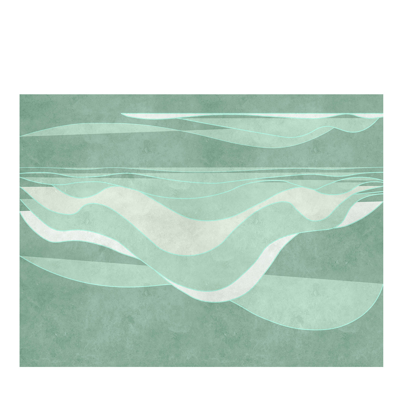 Papier peint texturé Green Deep Wave - Vue principale
