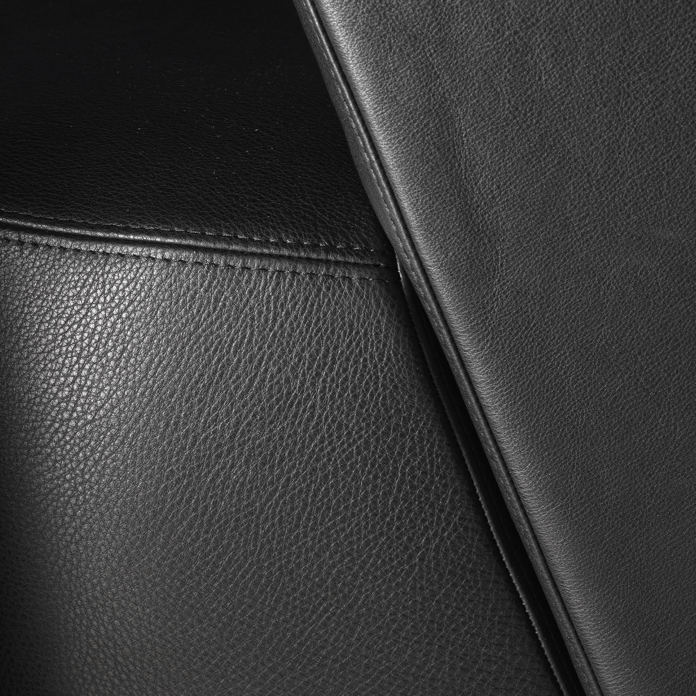 Spritz Swivel Black Leather Armchair by Lorenza Bozzoli - Alternative view 2
