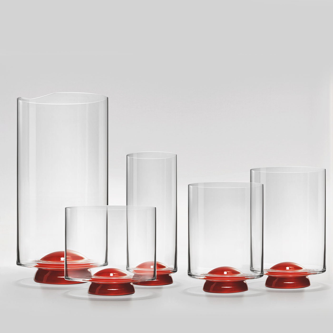 Vaso de agua rojo y transparente Dot, de Giovanni Patalano - Vista alternativa 1