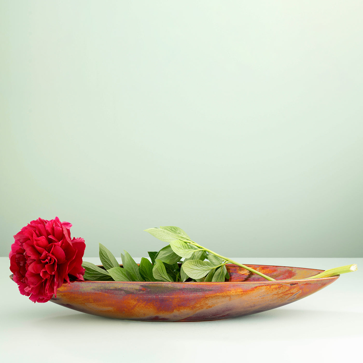 Riflesso Large Boat-Shaped Ceramic Centerpiece Bowl - Alternative view 1