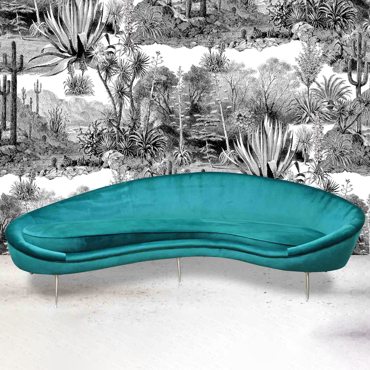 Ico Green Curved Sofa - Alternative view 5