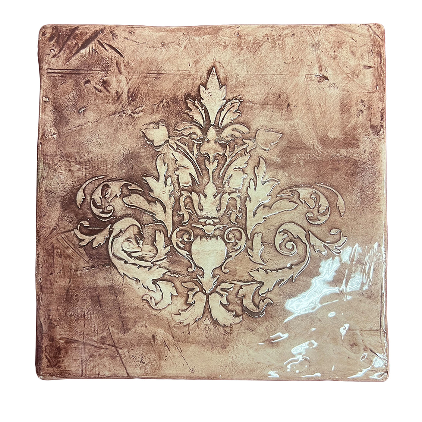 Barocco Square Antiqued-Pink Trivet - Main view