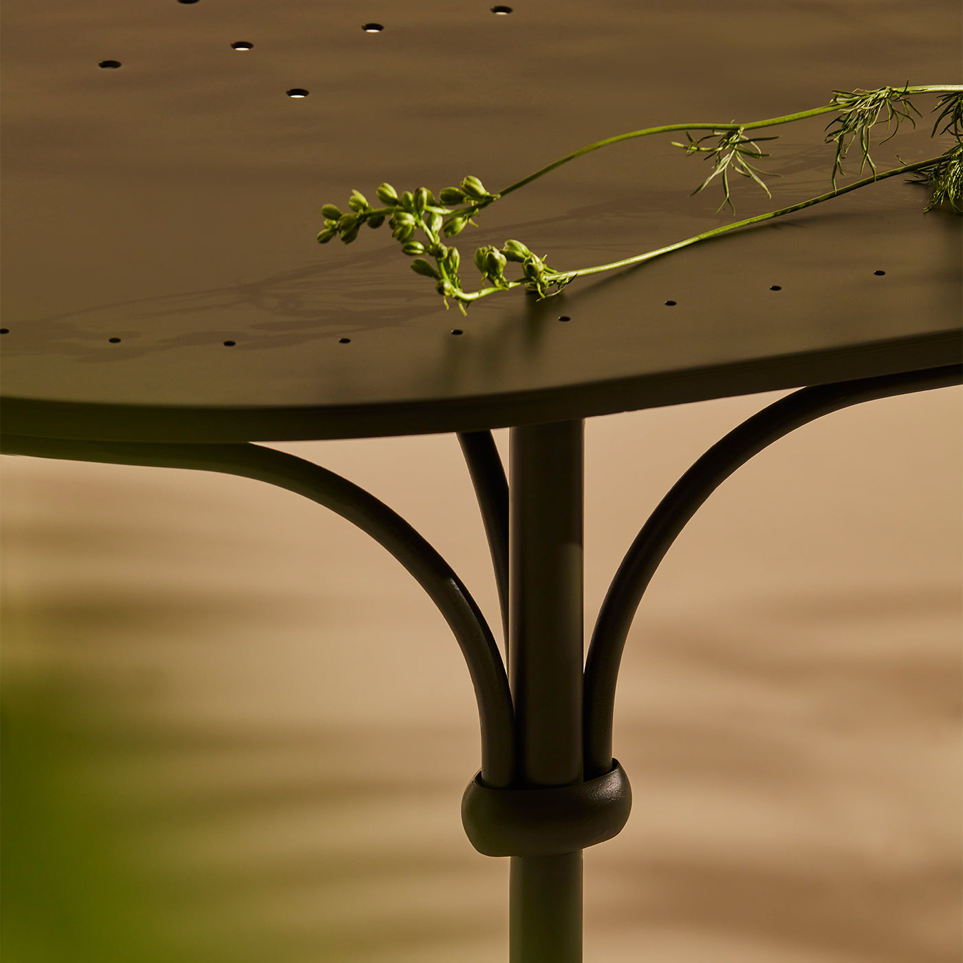 Tavolario Table ovale en fer forgé vert - Vue alternative 1