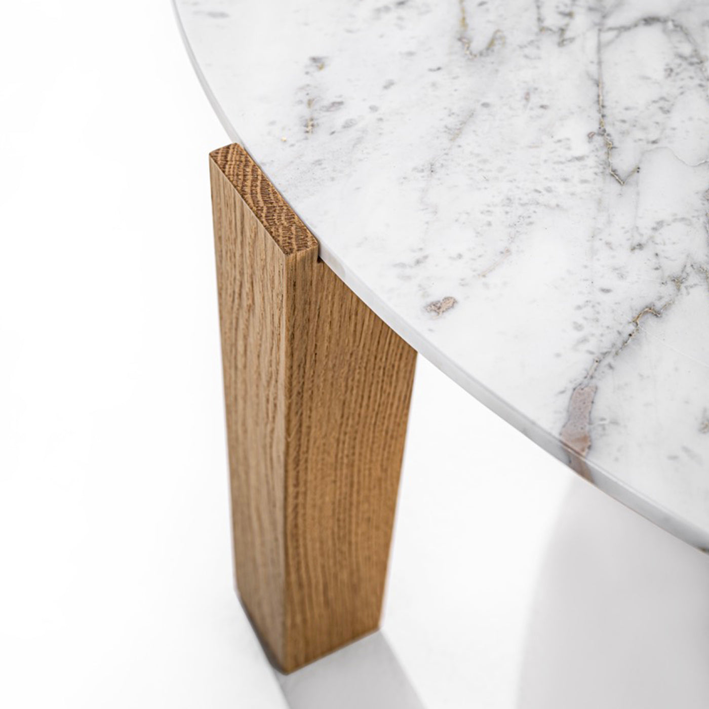 Moon 2 Round White Marble Side Table - Alternative view 1