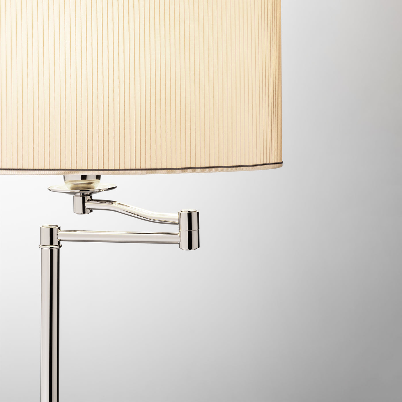 Stylo Silver Metal With White Fabric Lampshade Floor Lamp - Alternative view 1