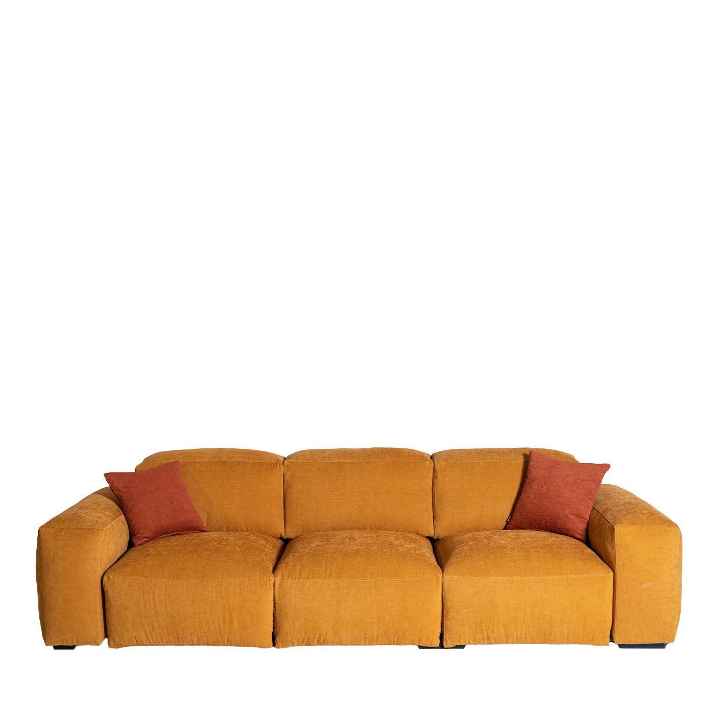 Placido Yellow Fabric 3-Seater Sofa - Main view