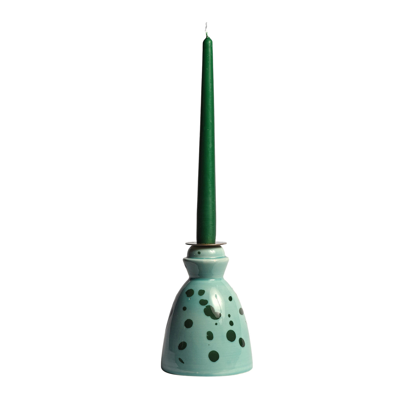 Grüner Keramik-Kerzenständer mit 4 Duftkerzen - Hauptansicht