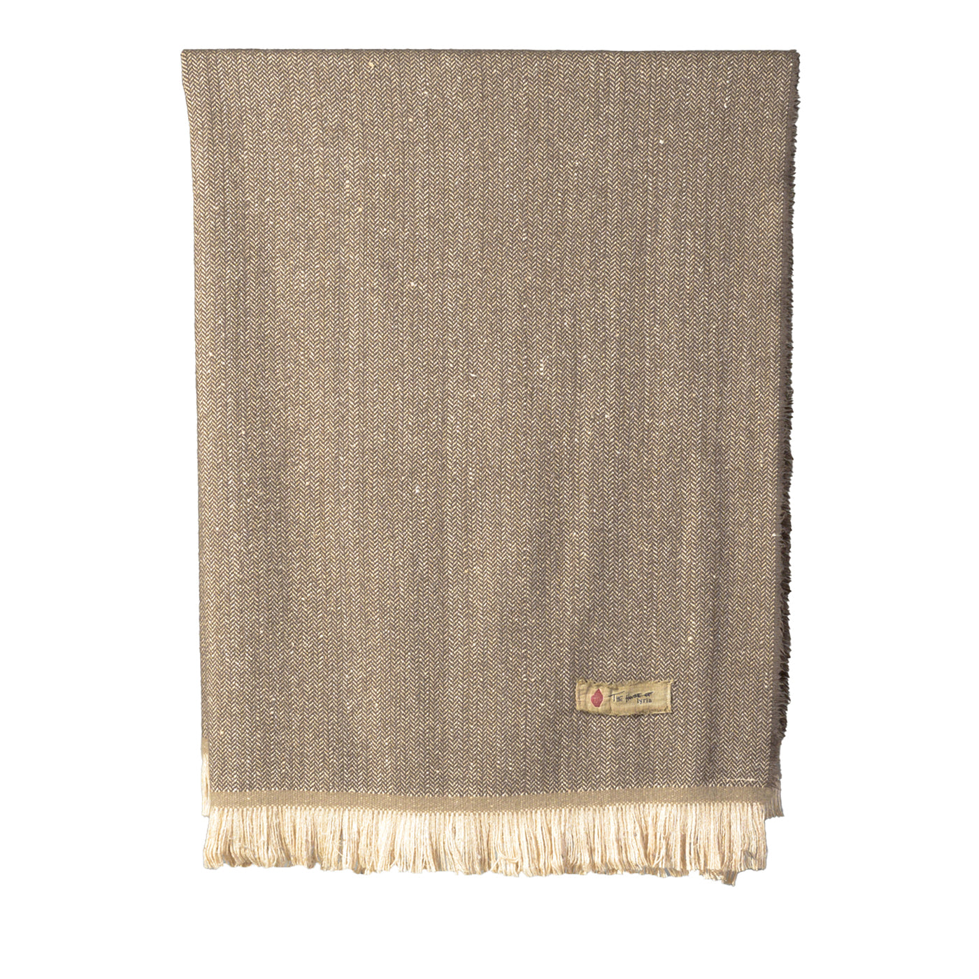 Riptide Fringed Ecru & Beige Blanket - Main view