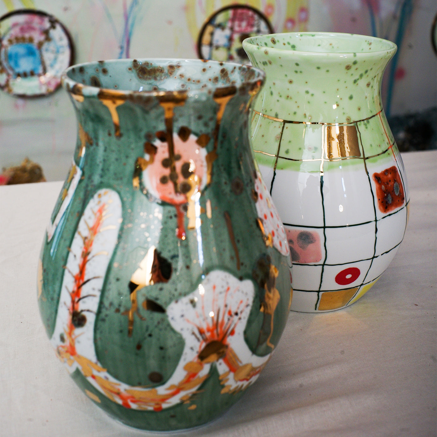 Aphrodite Green Ceramic  Vase - Alternative view 1