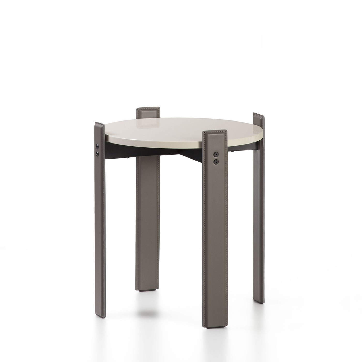 Ionio Pearl and Gray Round Small Side Table - Alternative view 1