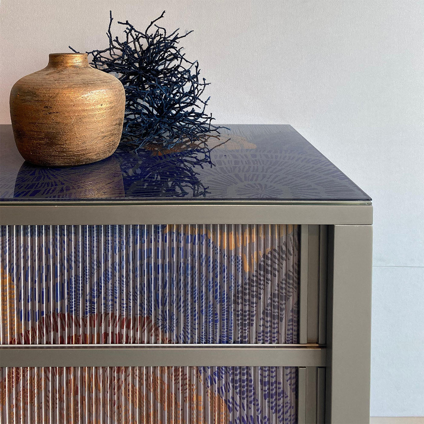 Kyoto Gray Wood And Glass Sideboard - Alternative view 1