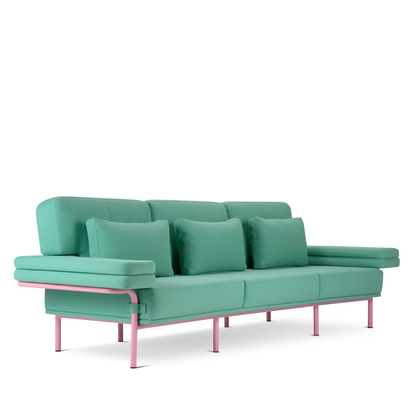 Leo 3-Seater Green & Pink Sofa by Daria Zinovatnaya - Alternative view 1