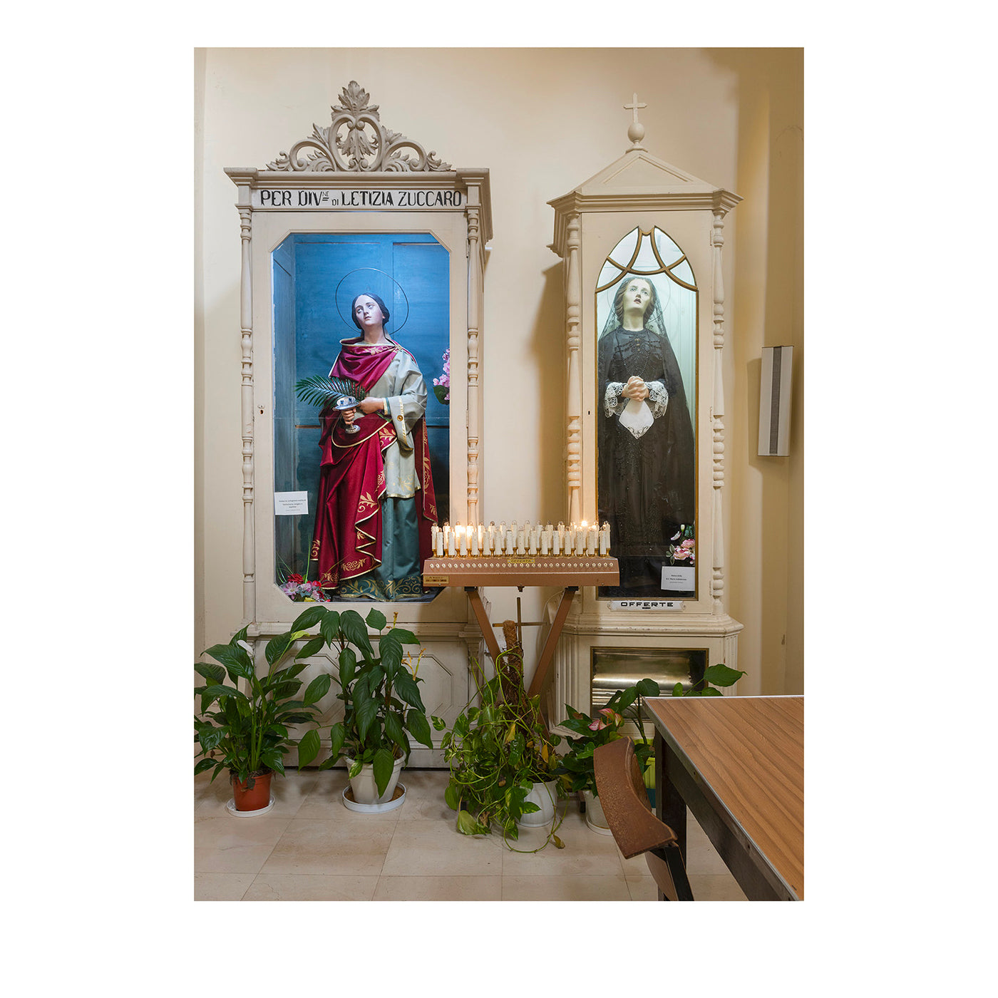 Statues of Saint Lucia and of the Virgin Mary Photographic Print - Main view