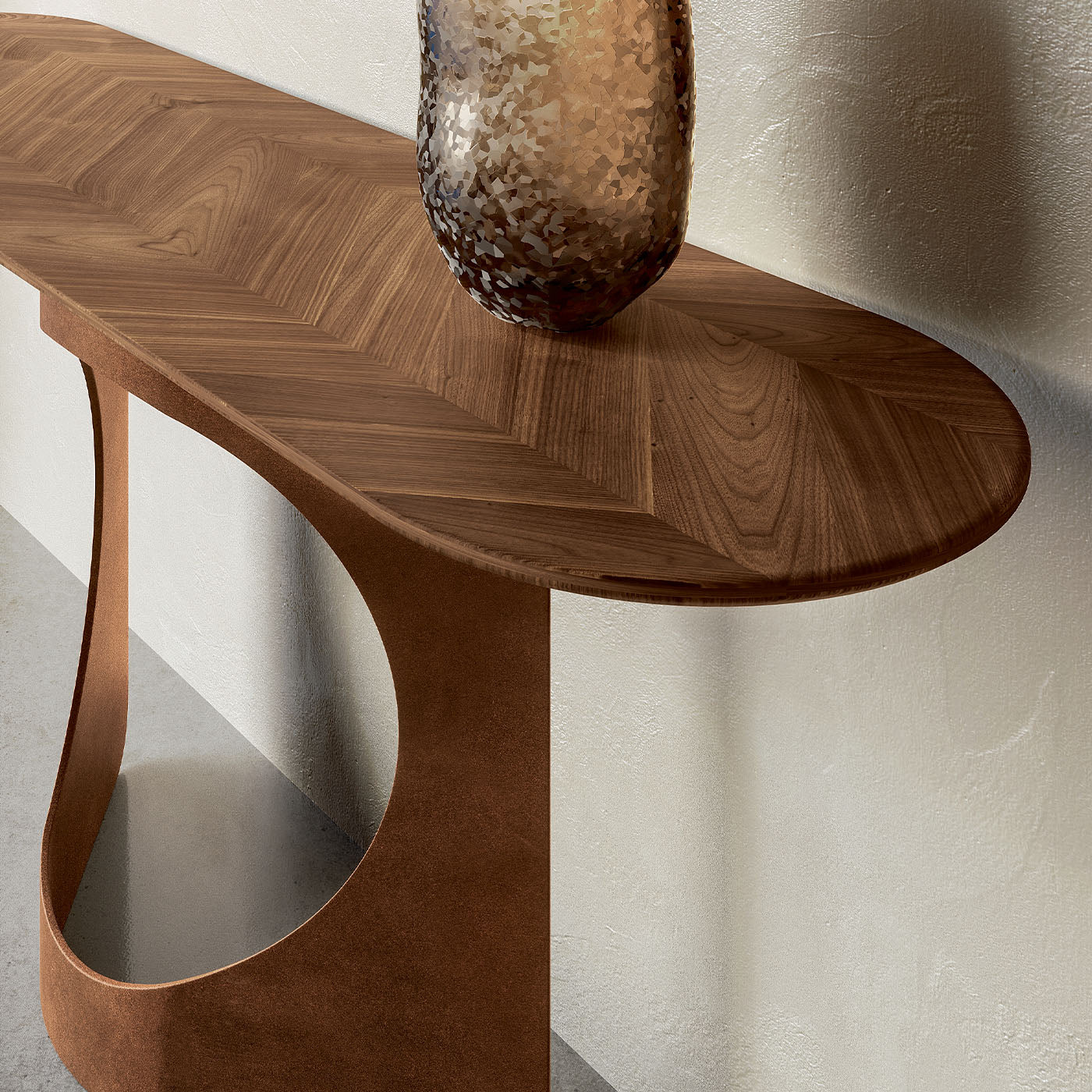 Hole Coppery & Walnut Console  - Alternative view 1