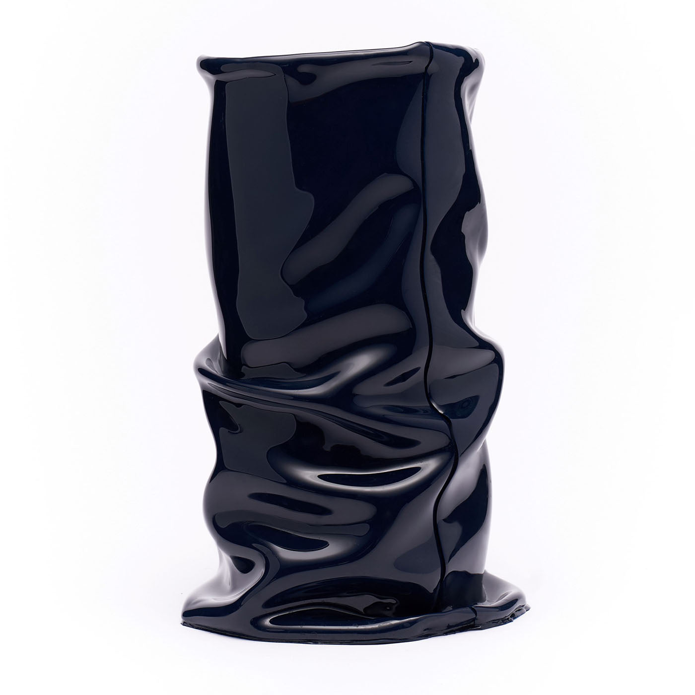 Venere Medium plissierte schwarze Vase - Alternative Ansicht 1