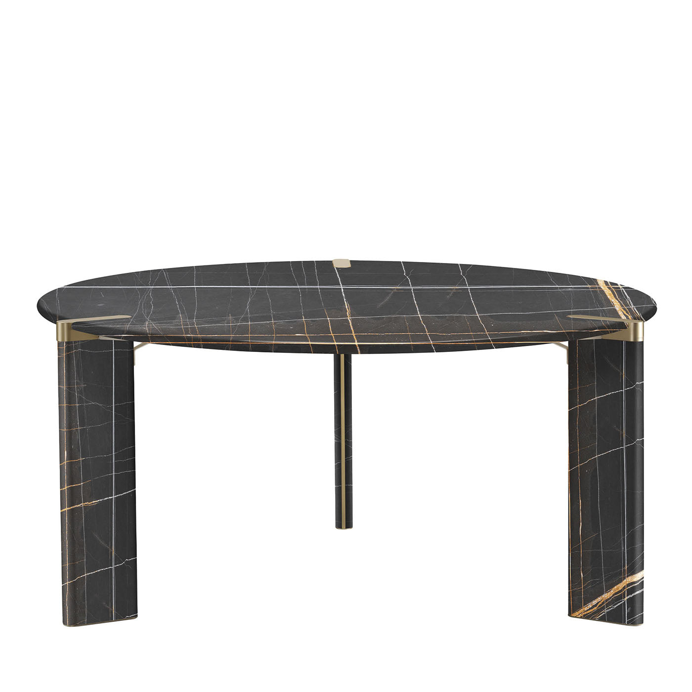 Ottanta Round Dark Dining Table by Lorenza Bozzoli - Main view