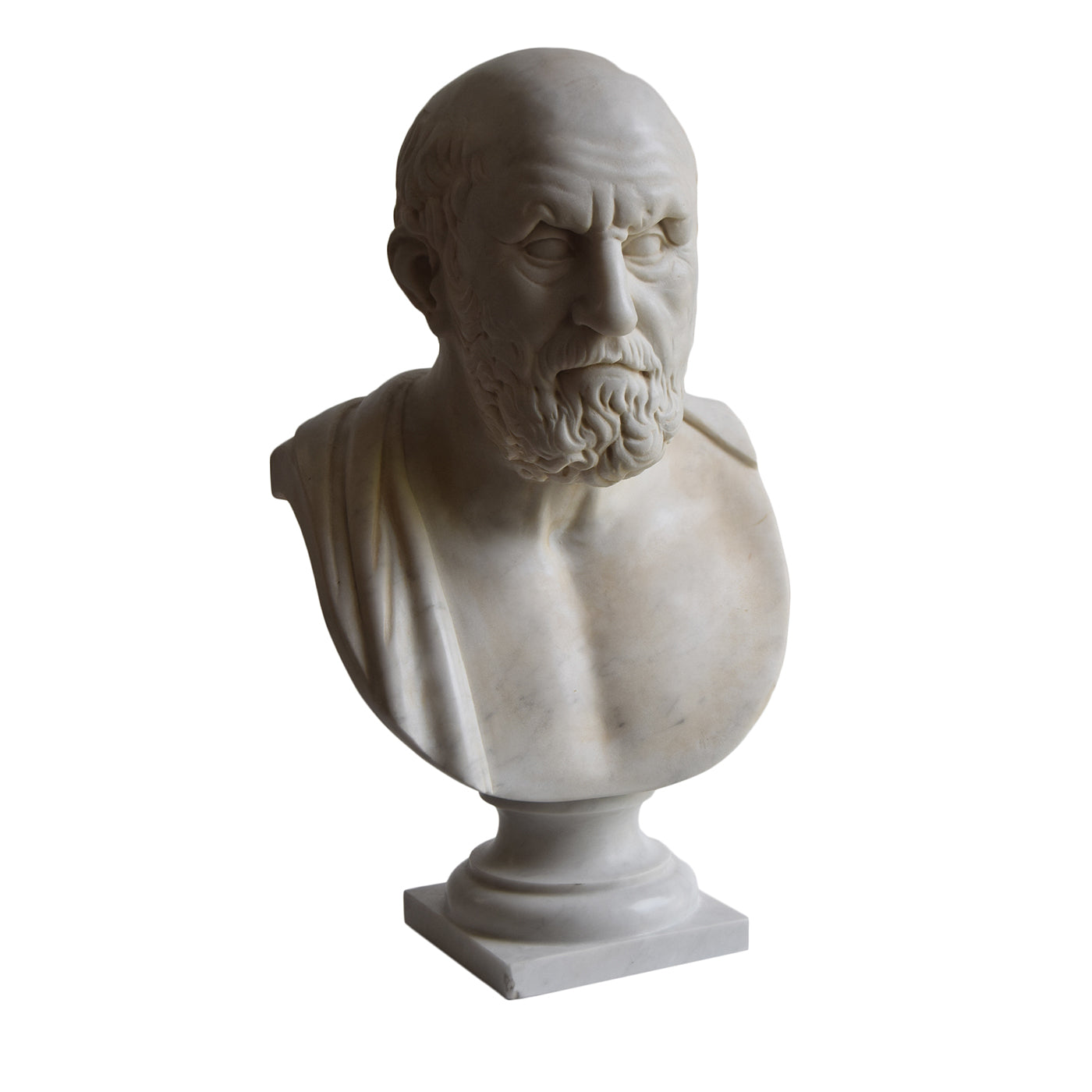 Hippocrates White Carrara Bust - Main view