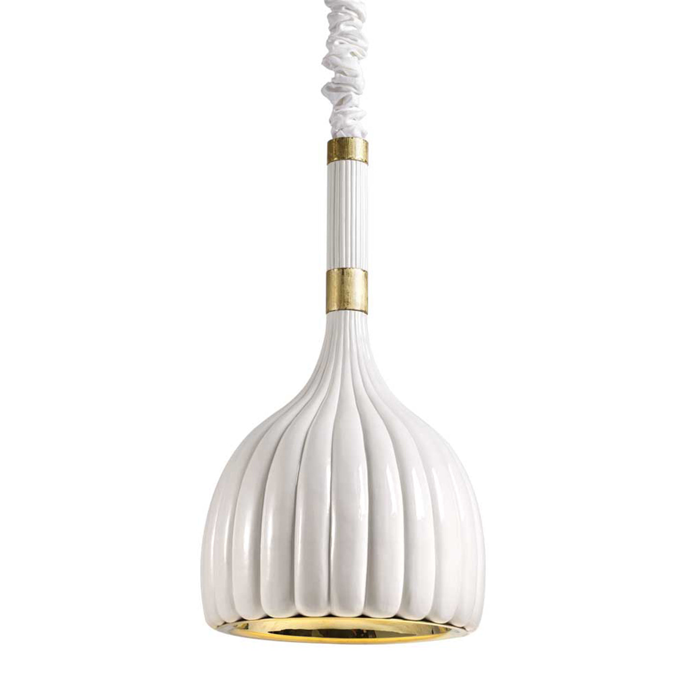 Lámpara colgante de cerámica blanca festoneada - Vista alternativa 1