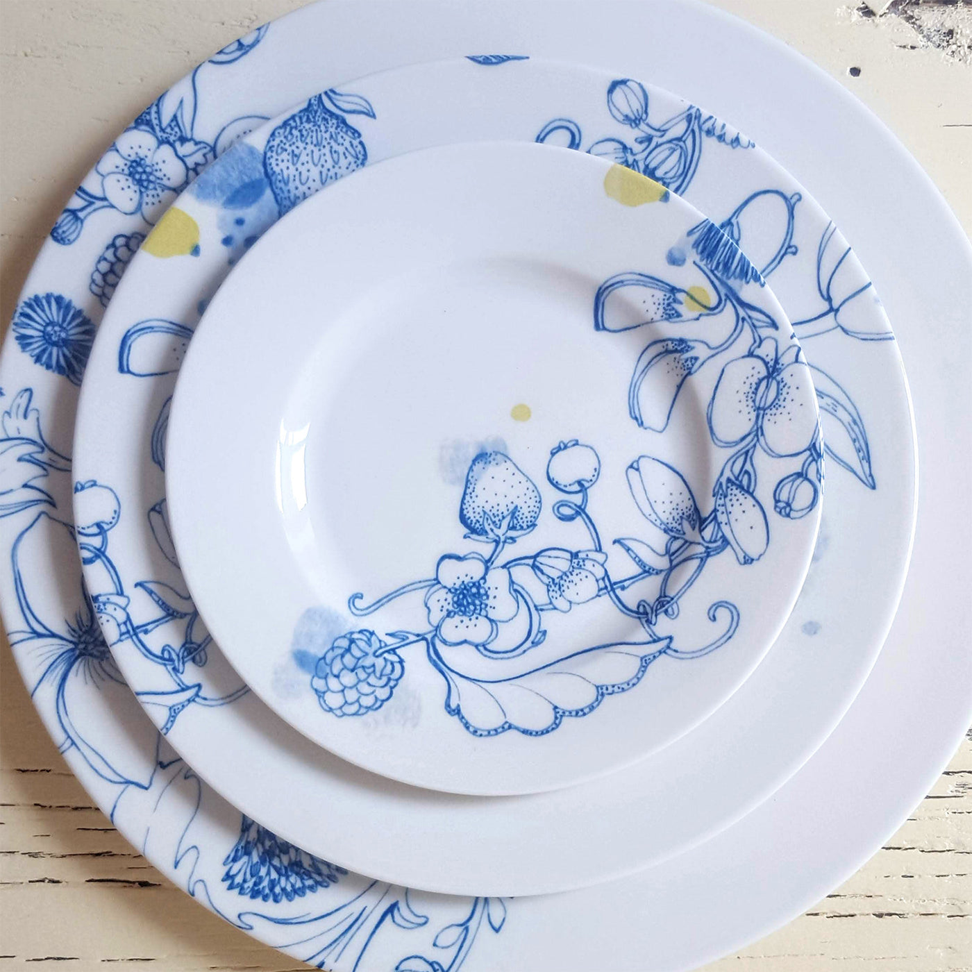 set of 2 Blue Summer bread plates #1 - Alternative view 3