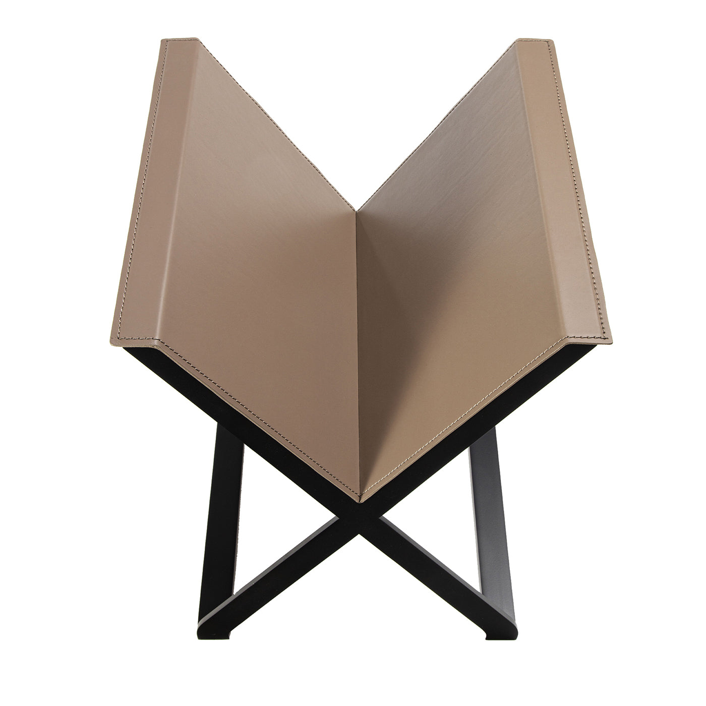 Crossover X-Shaped Taupe Magazine Rack - Main view