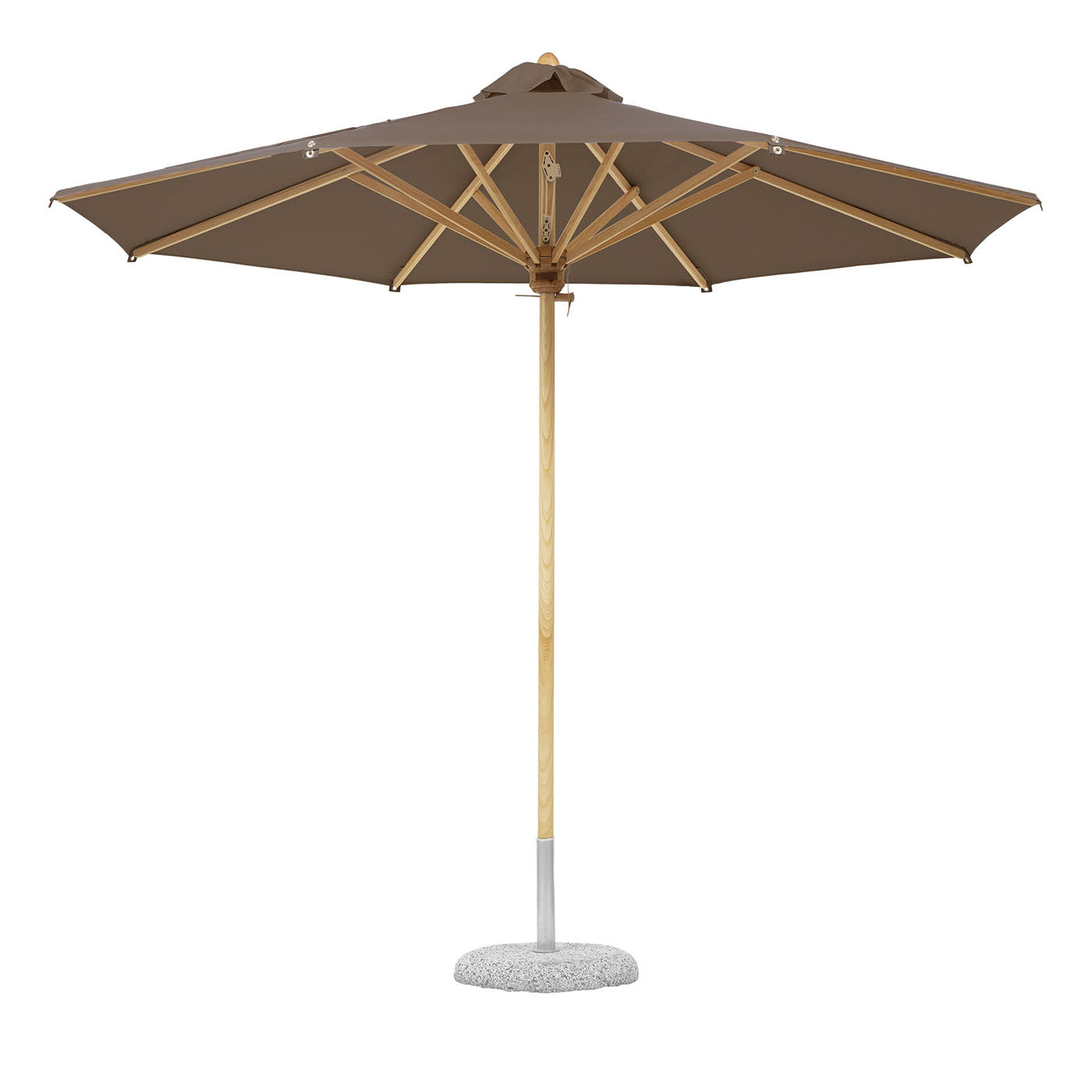 Taubengrauer runder Regenschirm für draußen - Hauptansicht