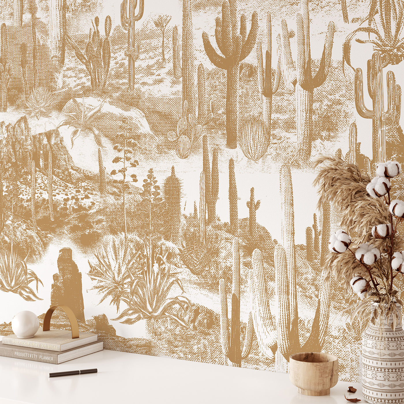 Cactus Landscape Boho Wallpaper - Alternative view 1