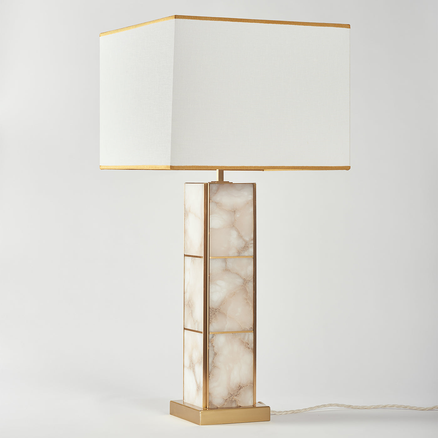 "Mole" Table Lamp in Satin Brass and Alabaster - Alternative view 2