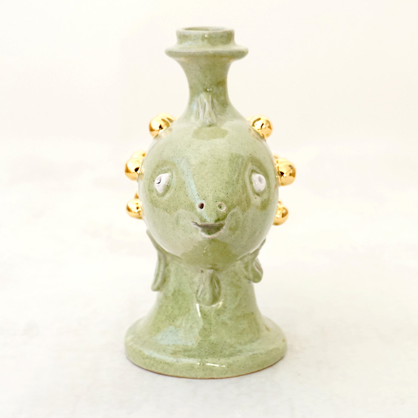 Pesce Zoomorphic Green Ceramic Candleholder - Alternative view 2