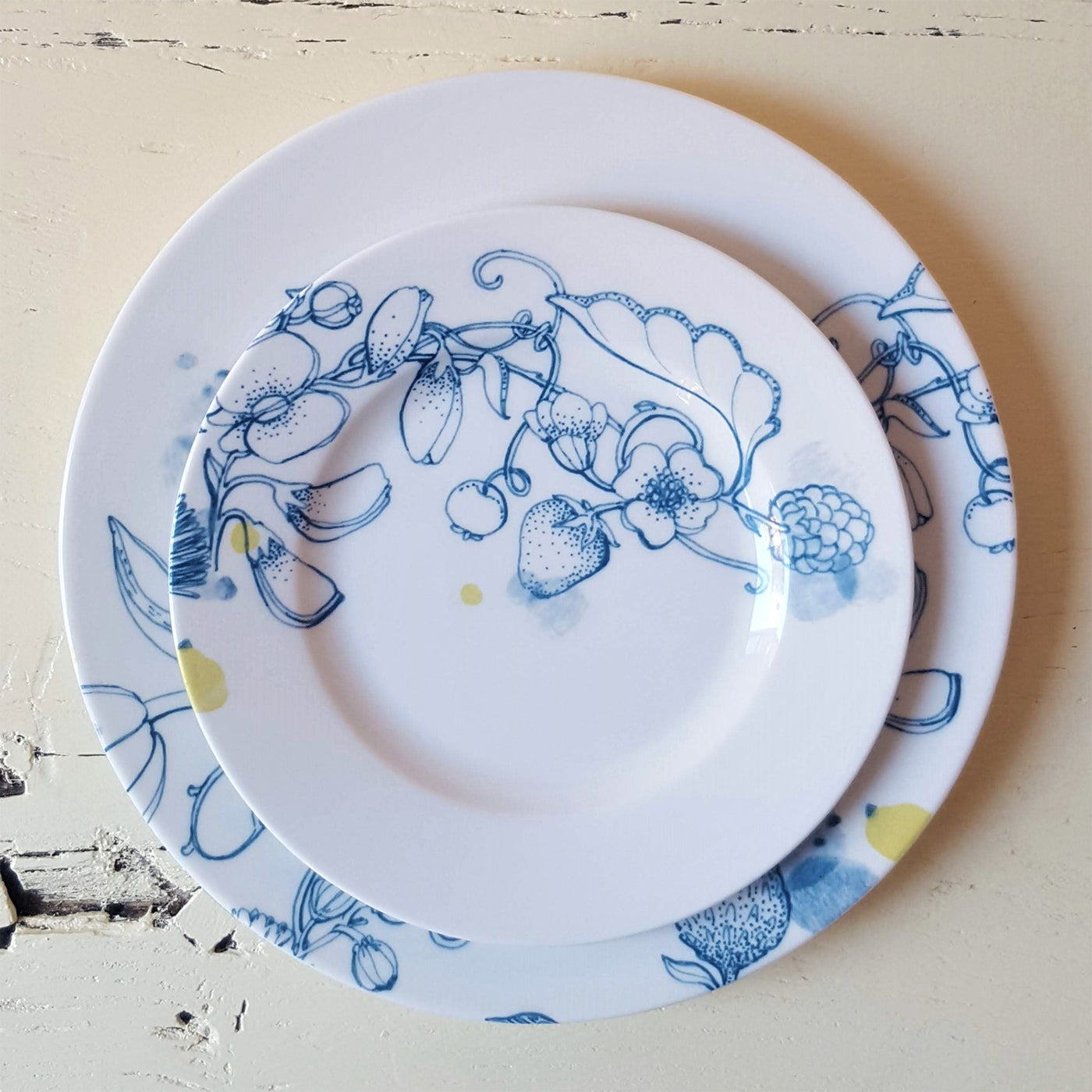 set of 2 Blue Summer bread plates #1 - Alternative view 2