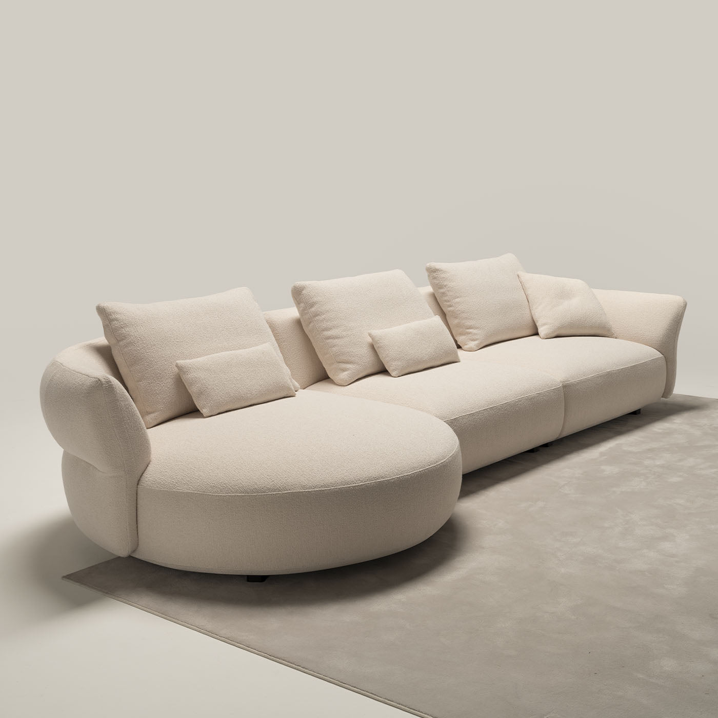 Madrid White Fabric Sofa With Chaise Longue - Alternative view 2