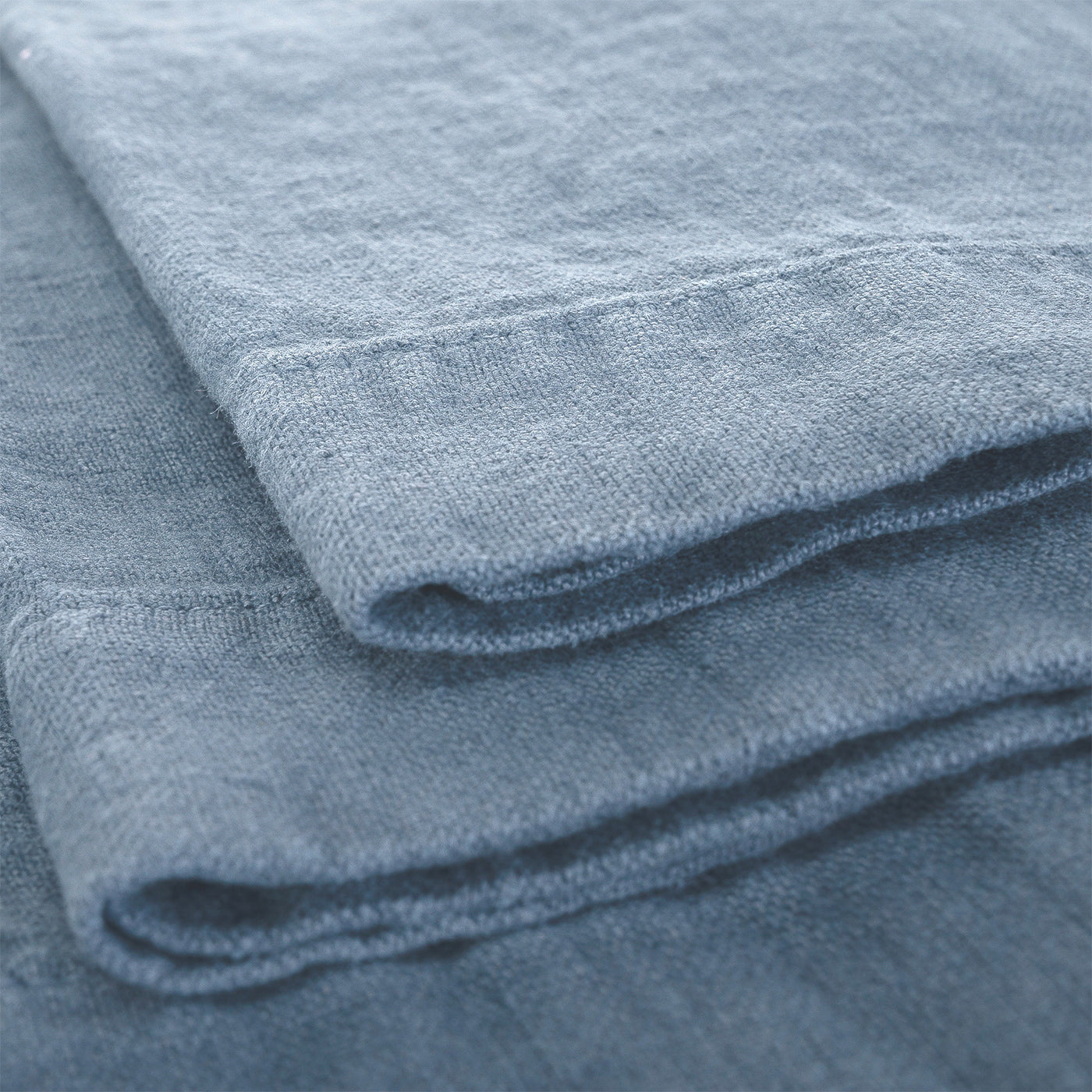 Set of 4 Light Blue Linen Hand Towels - Alternative view 2