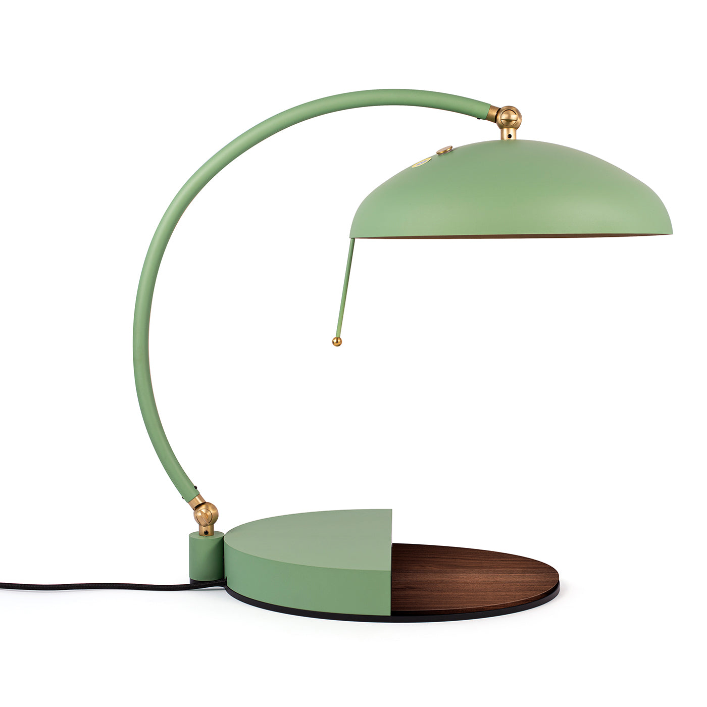 Serena Ministeriale Green Table Lamp with Walnut Wood Details - Alternative view 3