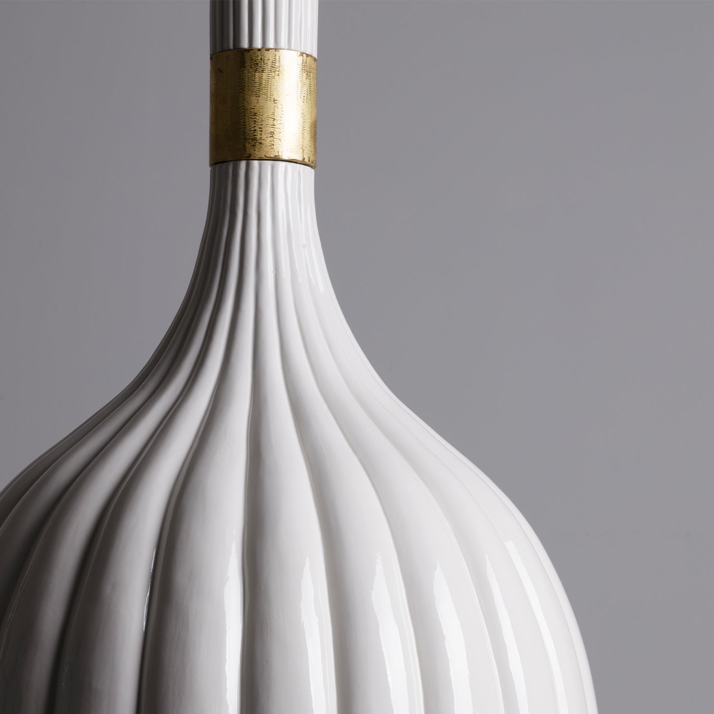 Scalloped White Ceramic Pendant Lamp - Alternative view 5
