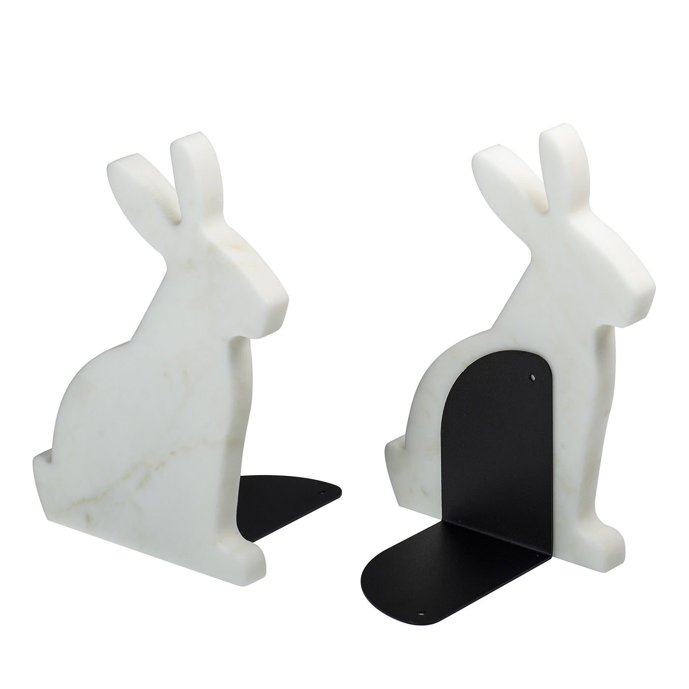 Set di 2 fermalibri Bunny in bianco di Carrara di Alessandra Grasso - Vista principale